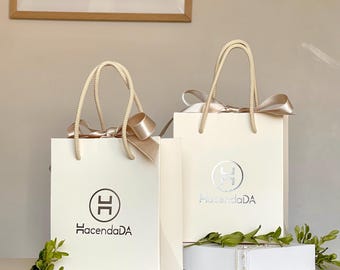 50pcs Ivory Bridal Boutique Packaging Bag  | Bridesmaid Gift Bag with Custom Logo | Cosmetic Packaging Bag | Small Business Packaging