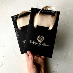 Custom order - Black and gold drawer box gift bag, personalized jewelry packaging box with custom log , bridesmaid gift bag  50pcs
