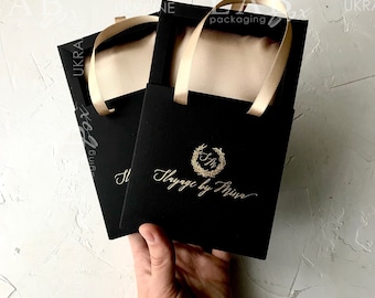 Custom order - Black and gold drawer box gift bag, personalized jewelry packaging box with custom log , bridesmaid gift bag  50pcs