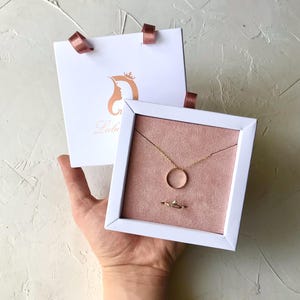 Custom white and rose gold drawer box -bag with personalized logo , jewellery packaging box with handles , jewelry making supplies 50pcs