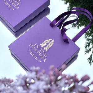 50pcs Lavender Jewelry Gift Box with Satin Handles | Necklace Ring Bracelet Box | Gift Box for Handmade Items | Packaging for Accessories