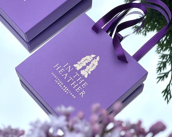 50pcs Lavender Jewelry Gift Box with Satin Handles | Necklace Ring Bracelet Box | Gift Box for Handmade Items | Packaging for Accessories