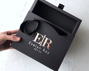 Custom boxes for packaging with logo , candle boxes for packaging , black large gift box, cosmetic packaging , product packaging box - 50pcs