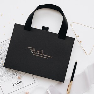 Custom groomsmen gift bag, black packaging bags, perzonalized packaging box with handles, drawer box with custom logo sign - 50pcs