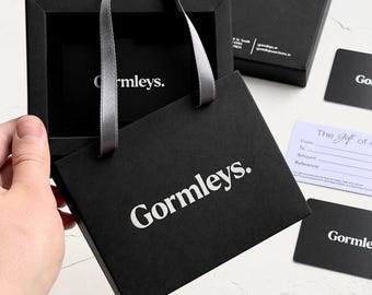 Black Slide Box Bag with Handles – Gift Voucher Packaging for Beauty, Hair, Massage Services, Spa Gift Certificate Box with custom logo 50pc