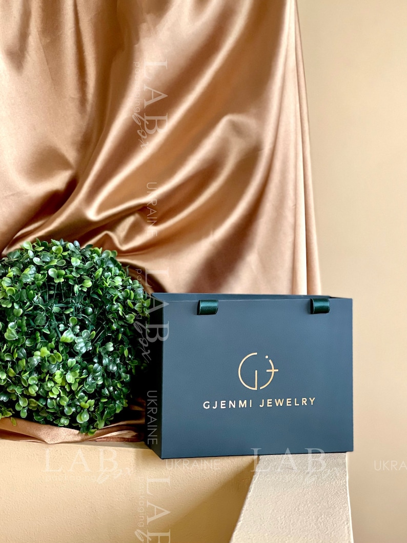 Custom Packaging Bags With Logo Dark Green Shopping Bag With Etsy