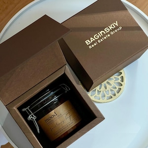 30pcs Brown Candle Perfume Box | Rigid Chocolate Box with Custom Logo – Cosmetic Packaging  for Housewarming, Weddings, Corporate Gifting