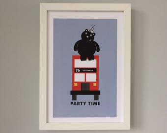 The Party Time Bus A4 Print