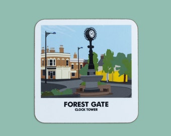 Forest Gate Clock Tower Coaster Sold Individually