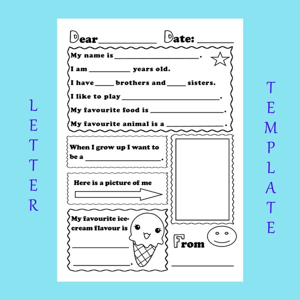 Pen Pal Letter Writing Starter Activity Pack for Kids