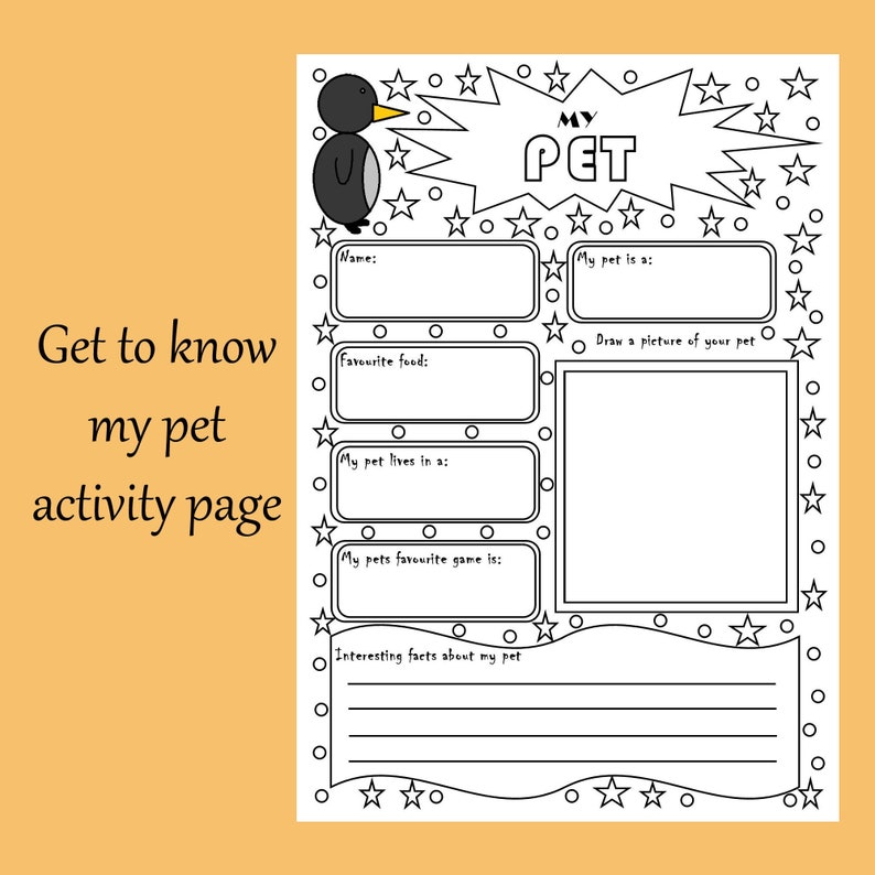 Get to Know Me Printable Kids Activity Pack Etsy
