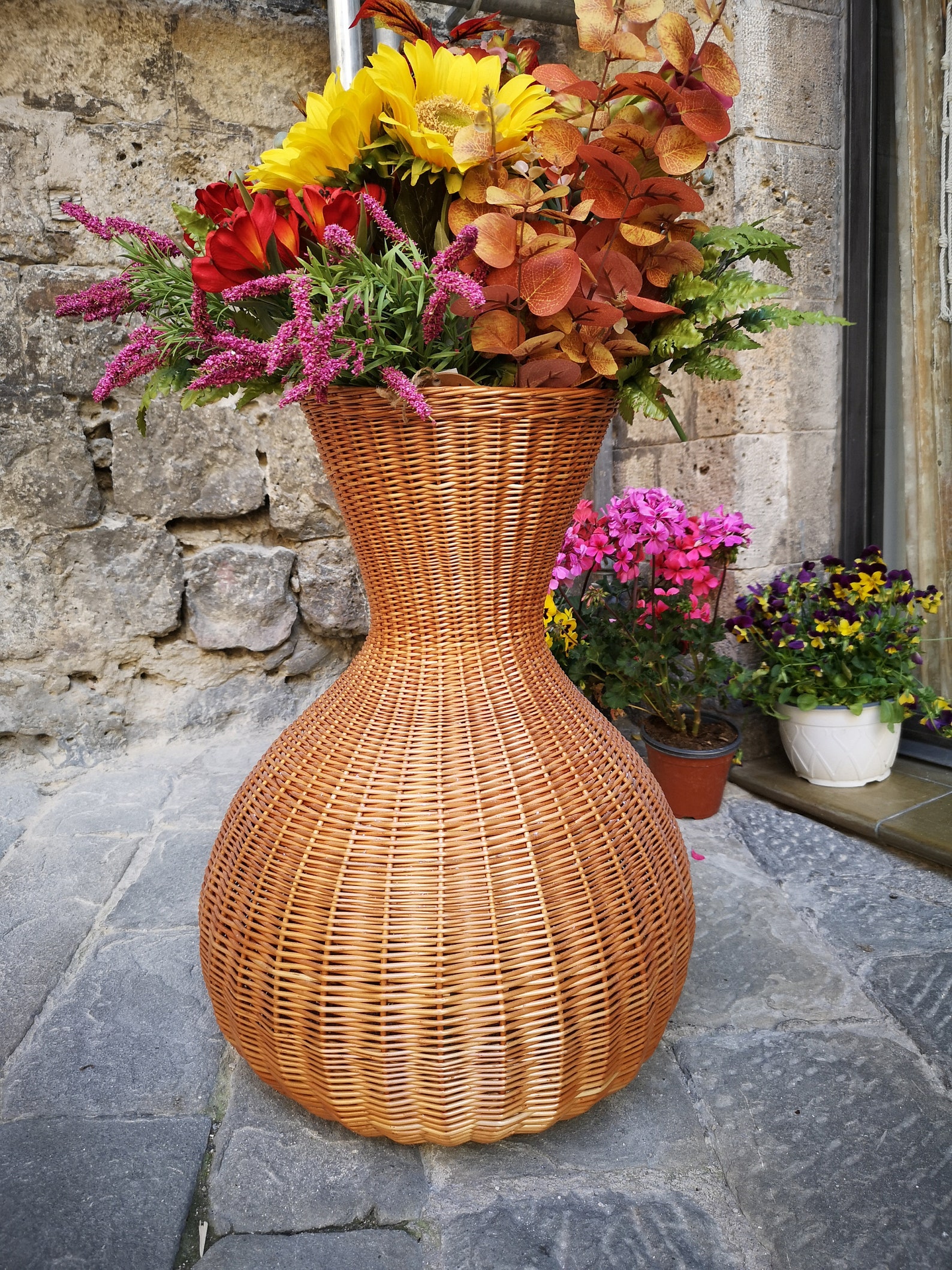 Wicker Vase handmade Etsy