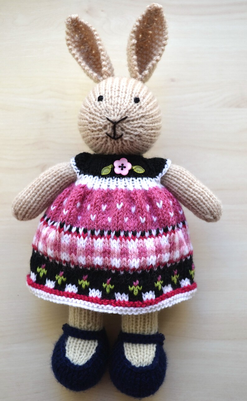 Hand Knit Bunny Girl Set Soft Toy Knitted Little Bunny in Etsy