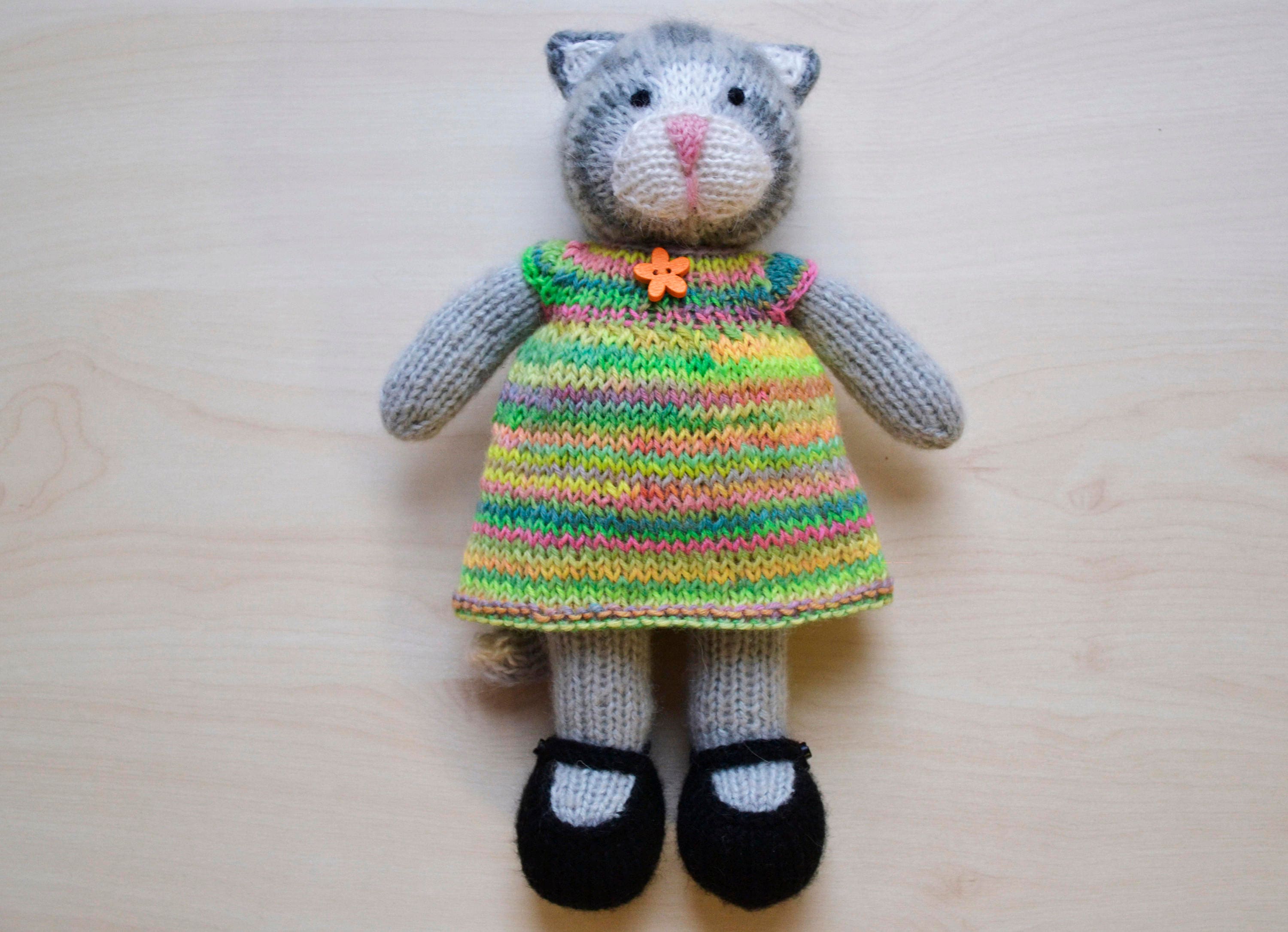 Knitted Cat Girl Toy Hand Knit Cute Cat Doll For Girls Etsy