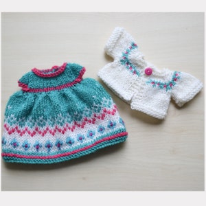 Knitted Doll Clothes Set, 10 11 12 Inch Doll Outfit for Soft Toy, Knit Dress for Stuffed Toy, Animal Doll Clothes