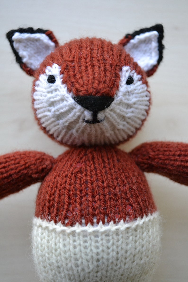 Hand Knit Fox Girl Soft Toy Cute Knitted Fox in Dress Doll ...