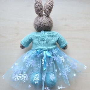 Hand Knit Bunny Cute Knitted Bunny Girl Toy Doll for Girls Cute Rabbit ...