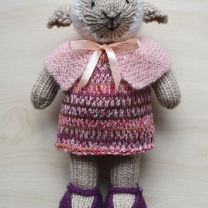 Knitted Lamb Girl Doll Hand Knit Sheep Cute Soft Toy With Outfit Gift ...