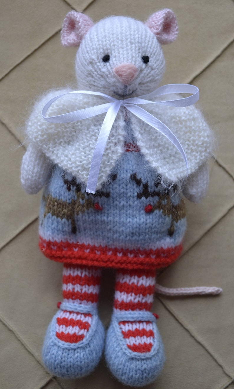 Knitted Mouse Toy Hand Knit Mouse Doll in Dress Soft Toy Cute Etsy