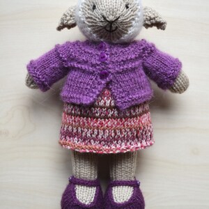 Knitted Lamb Girl Doll Hand Knit Sheep Cute Soft Toy With Outfit Gift ...