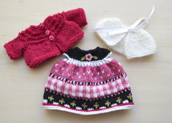 knitted doll dress