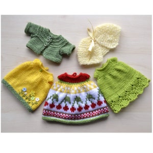 Gestrickte Puppenkleider Umhang und Strickjacke Set, 12-Zoll-Strickpuppe Outfit, Kleidung für Stofftier, Stofftier Kleidung