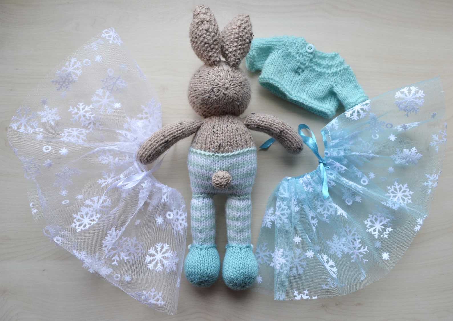 Hand Knit Bunny Cute Knitted Bunny Girl Toy Doll For Girls | Etsy