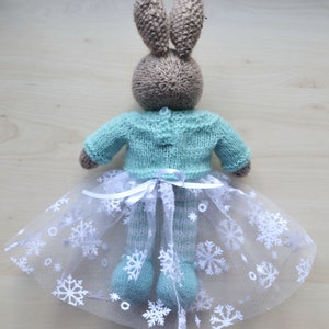 Hand Knit Bunny Cute Knitted Bunny Girl Toy Doll for Girls Cute Rabbit ...