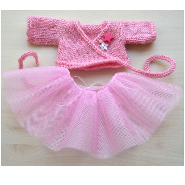 Ballerina Doll Knitted Clothes Set 10 11 12 Inch Doll Knit Tutu Skirt Cardigan for Doll Outfit for Stuff Toy Clothing Soft Toy