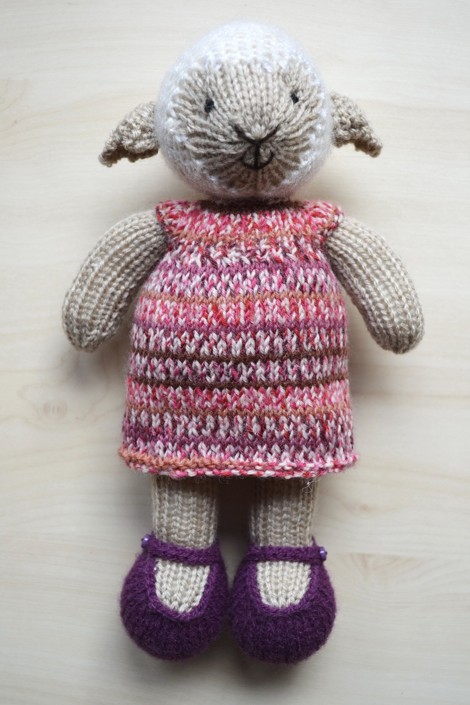 Knitted Lamb Girl Doll Hand Knit Sheep Cute Soft Toy With Outfit Gift for Girls Aries Stuffed ...