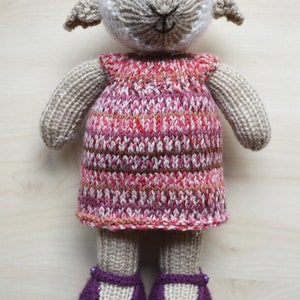 Knitted Lamb Girl Doll Hand Knit Sheep Cute Soft Toy With Outfit Gift ...