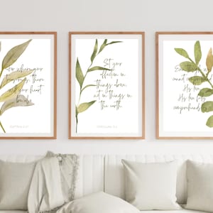 Christian Wall Art Printable Set Scripture Bible Verse Prints Watercolor Minimalist Home Decor Gallery Digital Download Faith Based Artwork