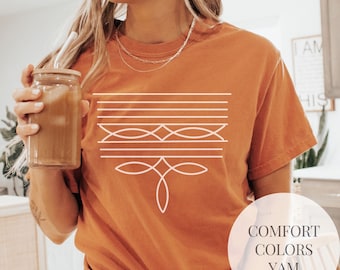 Cowboy Boot Stitch T-Shirt Western Graphic Tee Rodeo Cowgirl Shirt Country Music Outfit Vintage Western Gift Shirt Cowgirl Aesthetic Tee