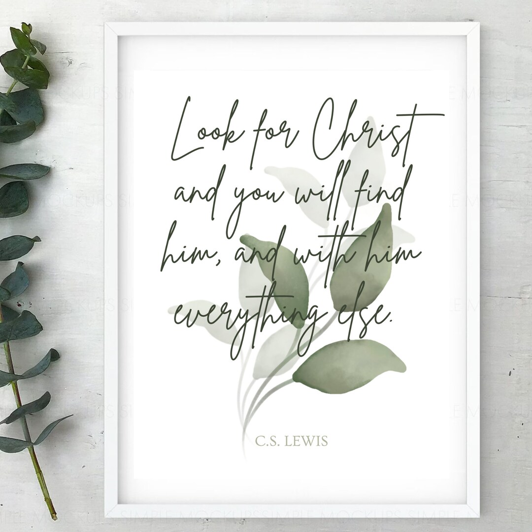 CS Lewis Quote Printable Wall Art Christian Faith Based Gift for ...