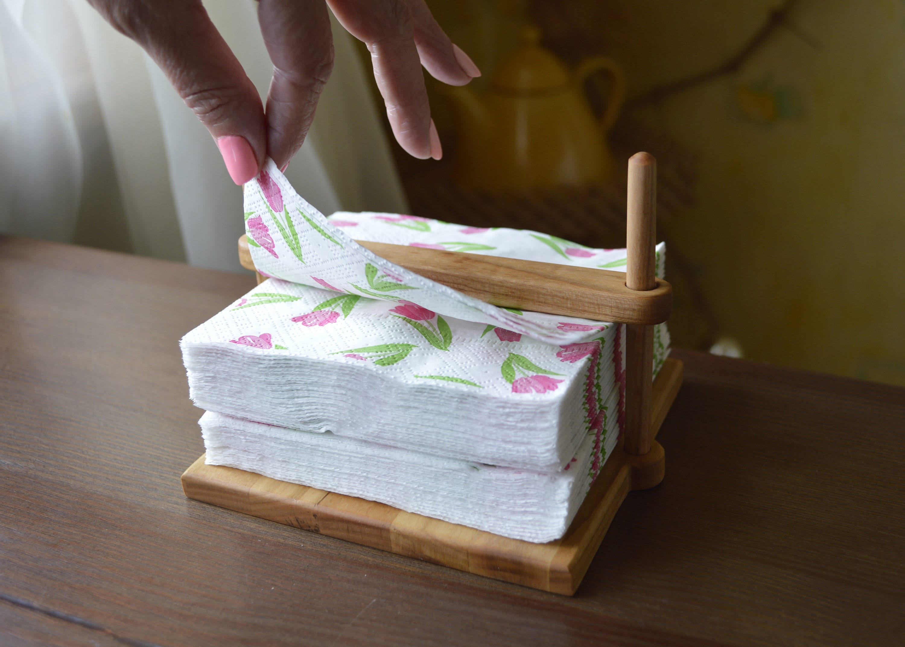 Wooden Napkin Holder Farmhouse Kitchen Picnic Napkin Holder Etsy