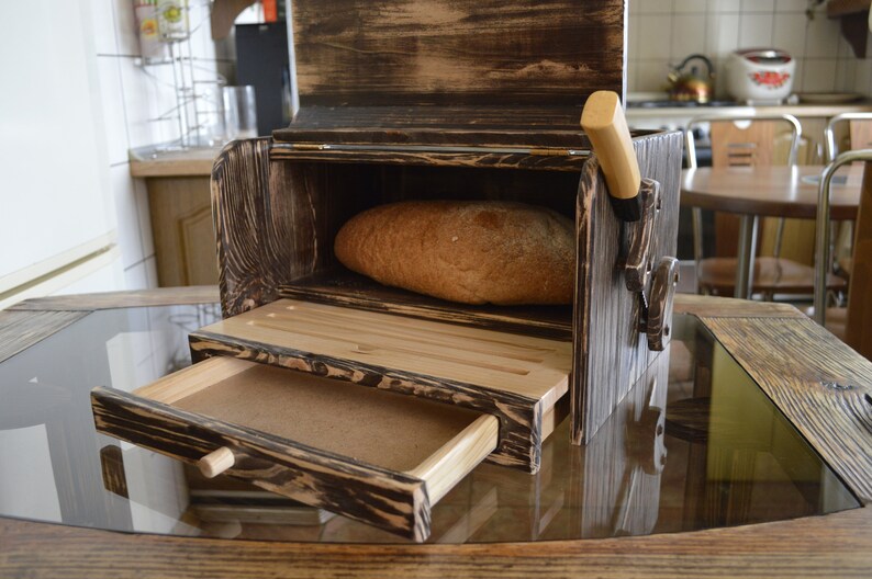 Wonderful Wooden Bread Box Free Shipping Cutting Board Etsy