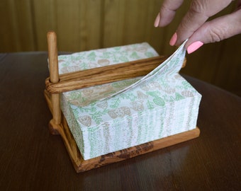 Wooden Napkin Holder, Farmhouse Kitchen, Picnic Napkin Holder, Rustic Style