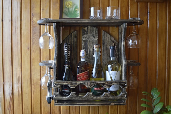 Beautiful Wooden Wine Rack Home Bar Furniture Wine Storage Etsy