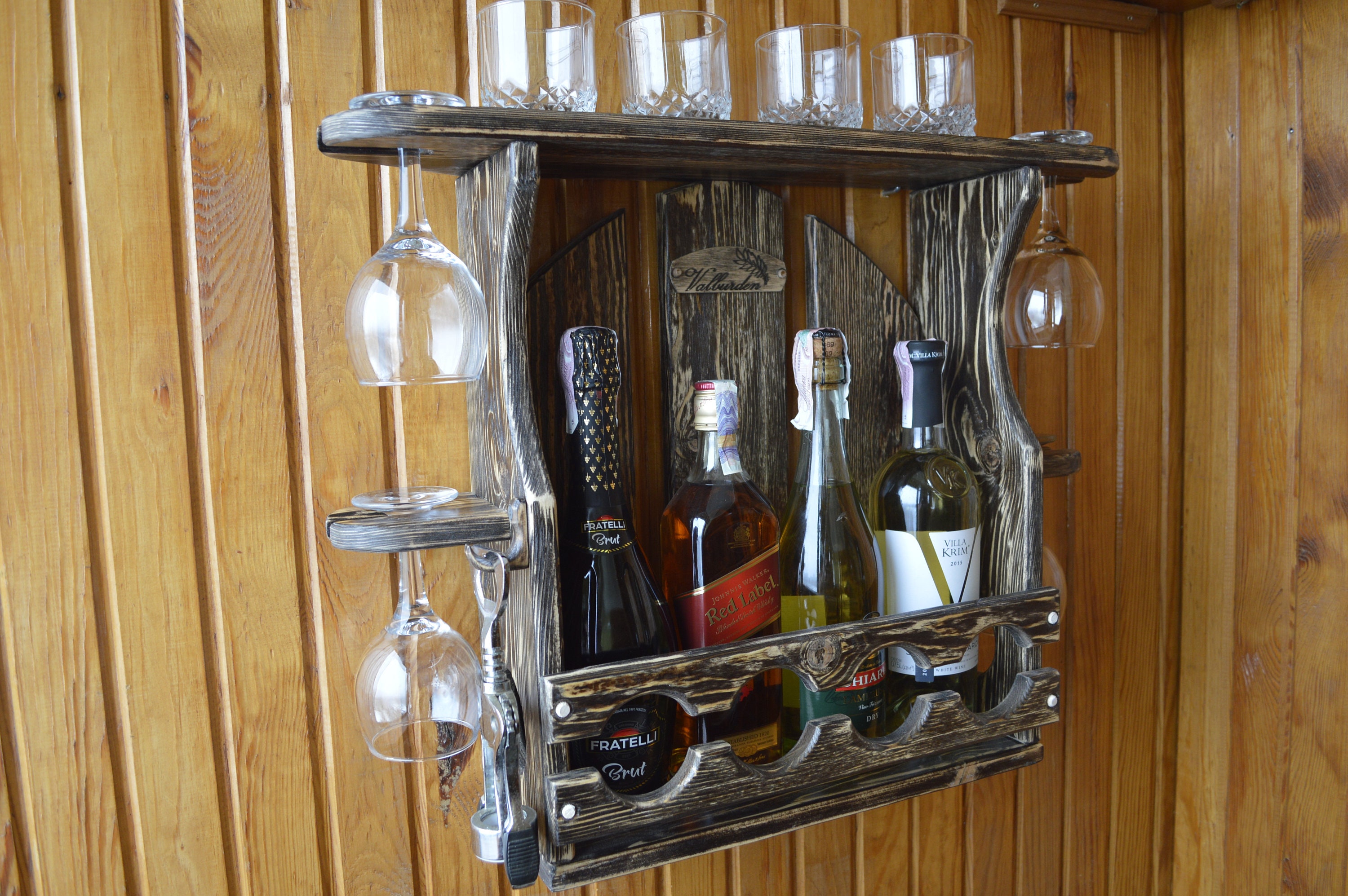Beautiful Wooden Wine Rack Home Bar Furniture Wine Storage Etsy UK
