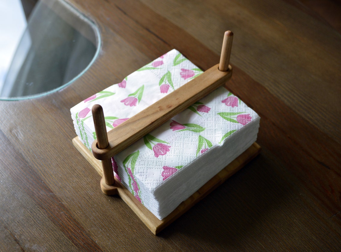Wooden Napkin Holder Farmhouse Kitchen Picnic Napkin Holder Etsy