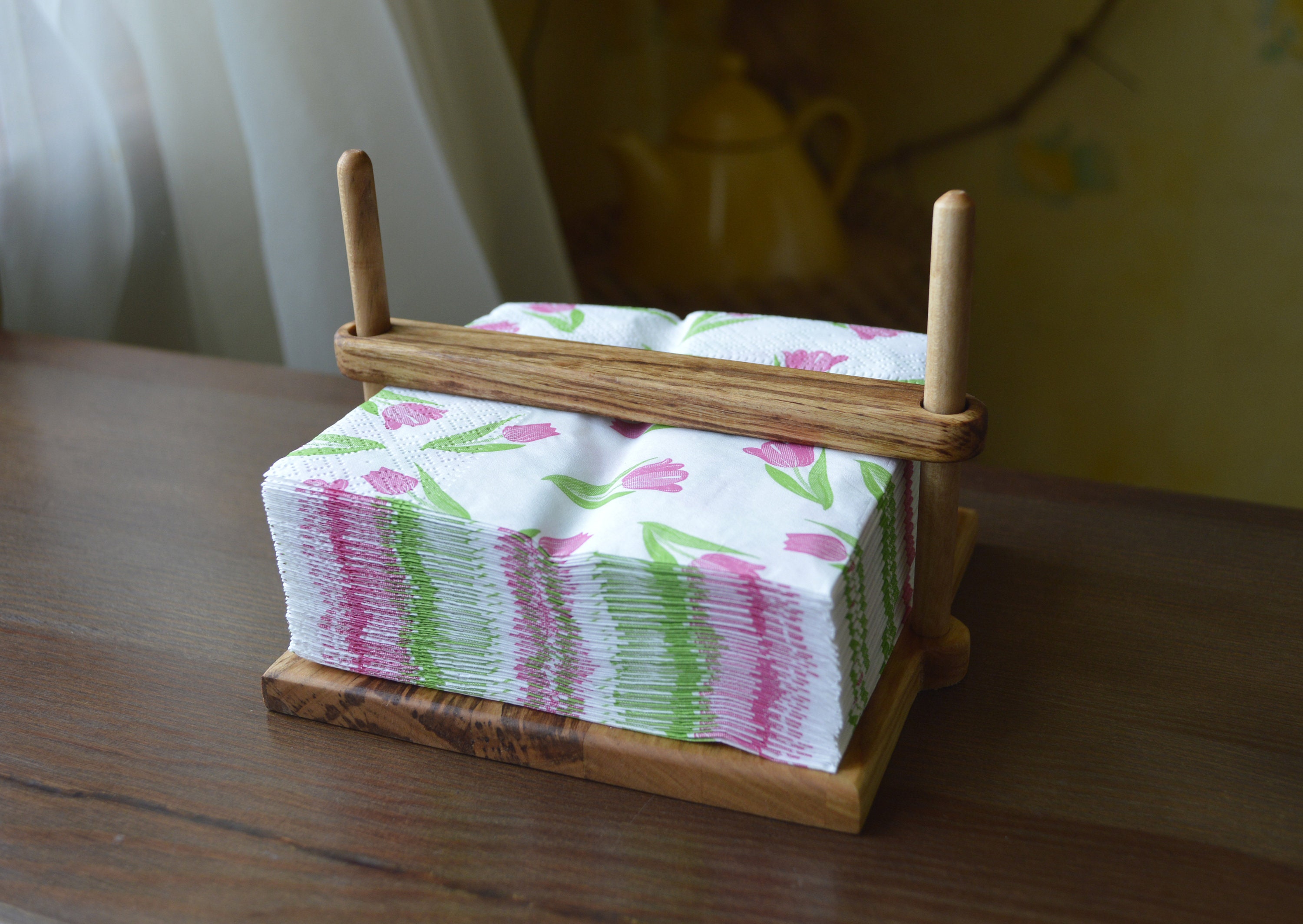 Wooden Napkin Holder Farmhouse Kitchen Picnic Napkin Holder Etsy