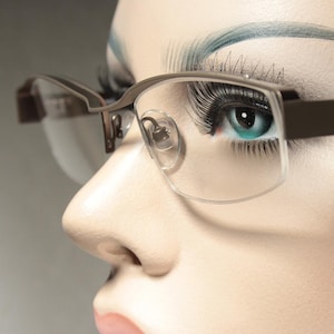 IYOKO INYAKE model IY574 Eye Glass Frames Eyeglasses, Geometrical Matte Satin Brown, Unworn, Minimalistic, Japanese, Early 2000&#39;s