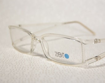 Lunettes de vue en acétate rectangulaires fines ZERO en plastique transparent non portées Lunettes de vue avec double charnière en forme de Y