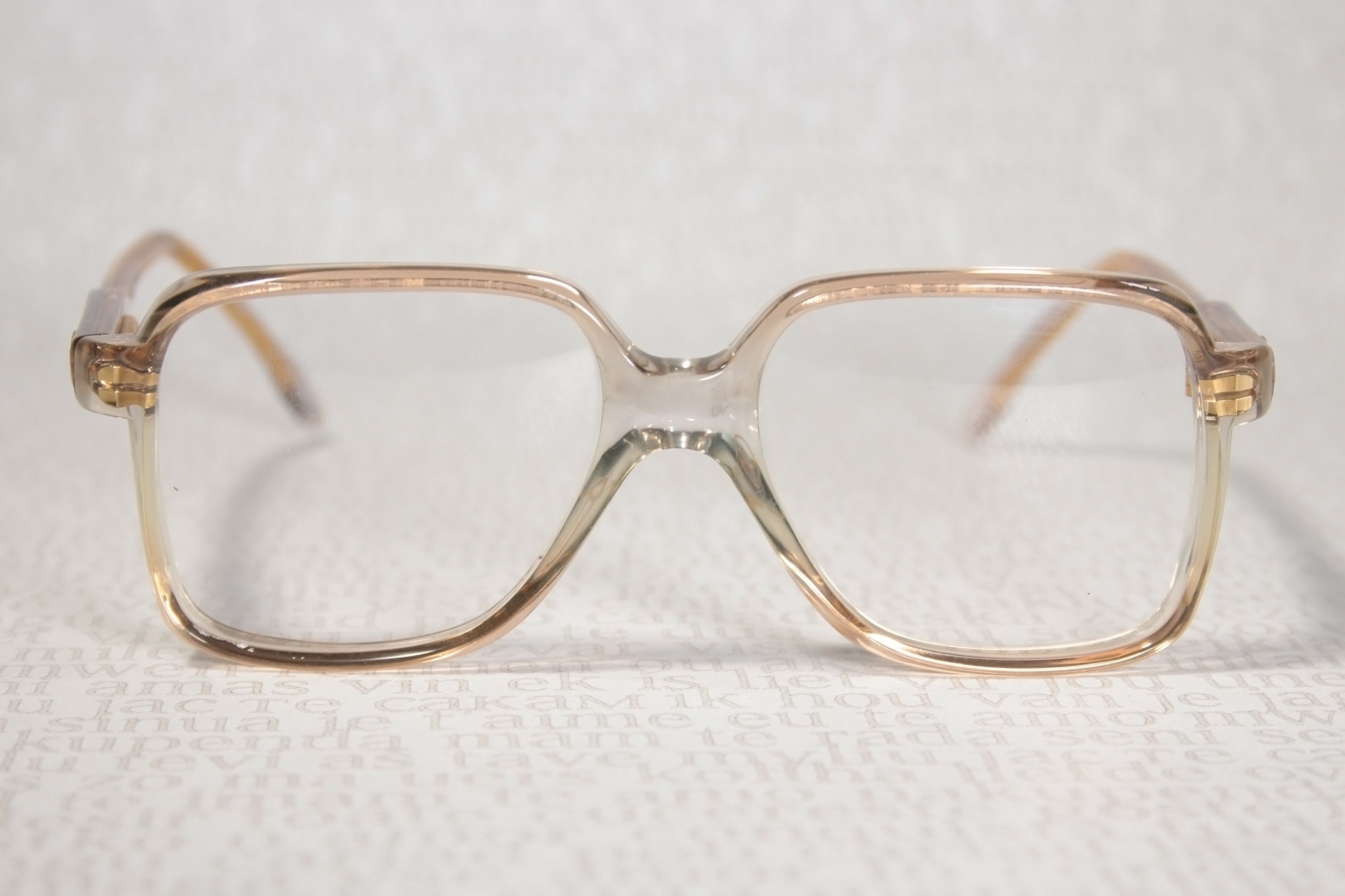 Super Small 1970's JET SET by OPTIMODA Mod. 332F Clear Honey