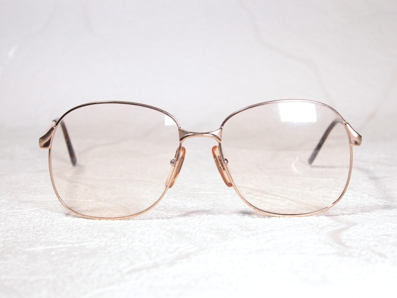 Ungetragene 18K Vergoldete Italienische OPTOLINE 377 Vintage Ende 1970er Anfang 1980er Oversize Stil Brillen Brillenfassungen Brillen für Frauen Bild 2