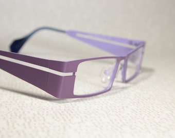 Minimalistisch IYOKO INYAKE-model IY572 Strak paars brilmontuur, geometrisch, Y2K-tijdperk vintage, oude voorraad nieuw, Japanse kwaliteit