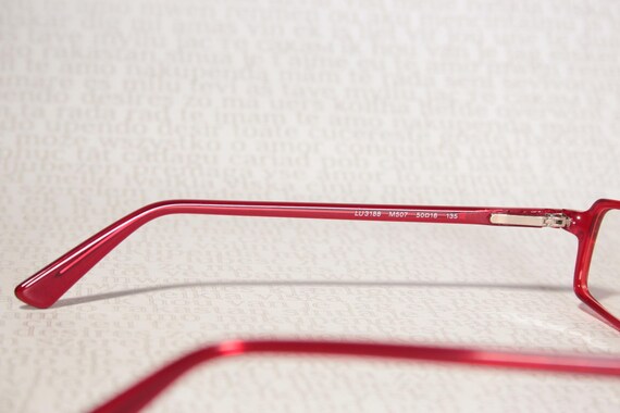 Unworn LUXOTTICA LU3188 Semi Clear Ruby Red Small… - image 7