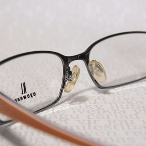Early 2000's KILLER LOOP 7540 Dark Chrome and Orange Plastic Acetate Small Lens Slim Low Profile Eye Glasses Frames Eyeglasses for Women image 6