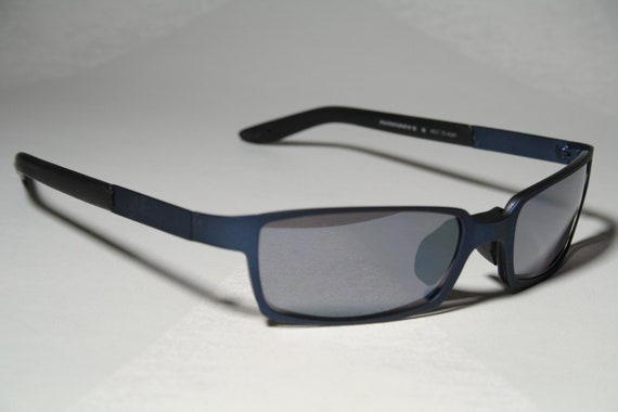 Humphreys Eschenbach Black Long Rectangular Thick Framed Sunglasses Vintage Eschenbach Humhrey main image 4