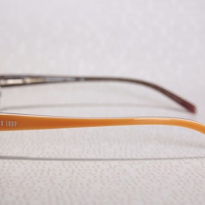 Early 2000's KILLER LOOP 7540 Dark Chrome and Orange Plastic Acetate Small Lens Slim Low Profile Eye Glasses Frames Eyeglasses for Women image 4
